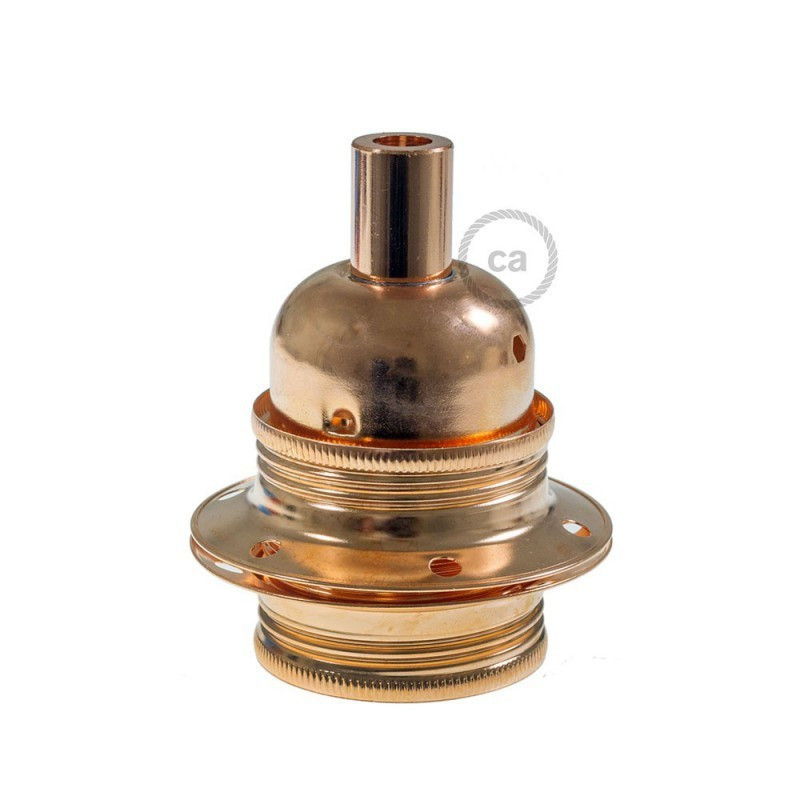 Copper lamp holder E27 with double ring for lampshade Creative-Cables