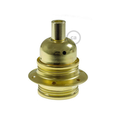 Brass lamp holder E27 with double ring for lampshade Creative-Cables