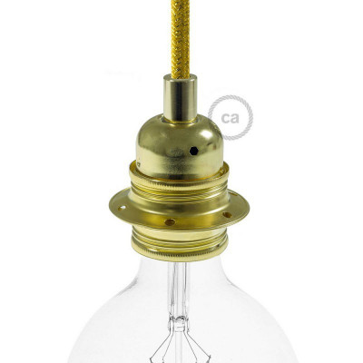 Brass lamp holder E27 with double ring for lampshade Creative-Cables