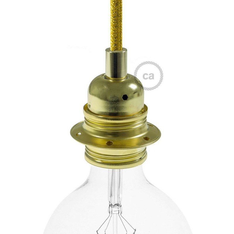 Brass lamp holder E27 with double ring for lampshade Creative-Cables