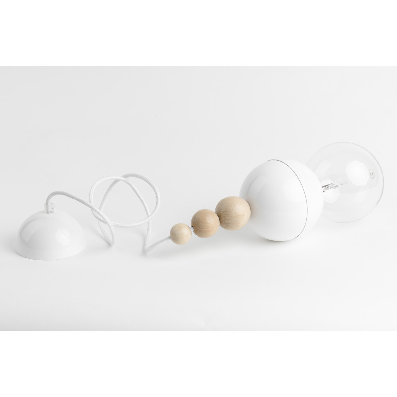Loft Bala biała lampa wisząca