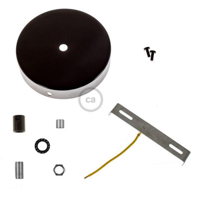 Metal ceiling cup with a decorative cable lock - black pearl Creative-Cables