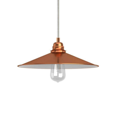 Copper pendant lamp Swing on a white cable with a round lampshade Creative-Cables