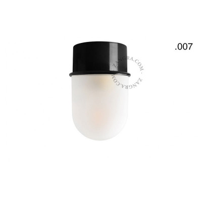 Lampa sufitowa, ścienna 167.b z mlecznym matowym kloszem 007 czarna Zangra