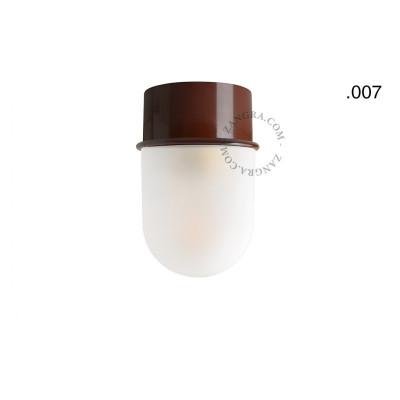 Lampa sufitowa, ścienna 167.br z mlecznym matowym kloszem 007 brązowa Zangra