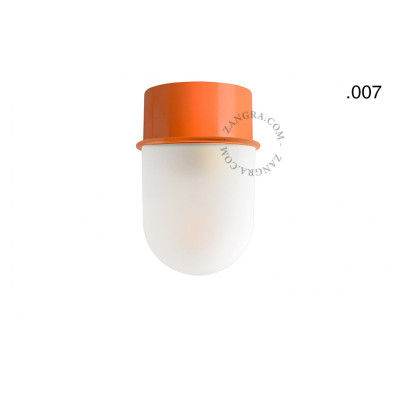 Lampa sufitowa, ścienna 167.o z mlecznym matowym kloszem 007 pomarańczowa Zangra