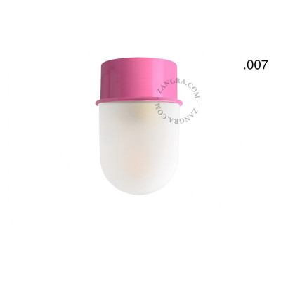 Ceiling, wall lamp 167.p with glass opal matt shade 007 pink Zangra