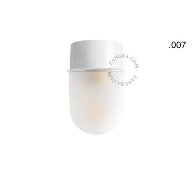 Lampa sufitowa, ścienna 167.w z mlecznym matowym kloszem 007 biała Zangra