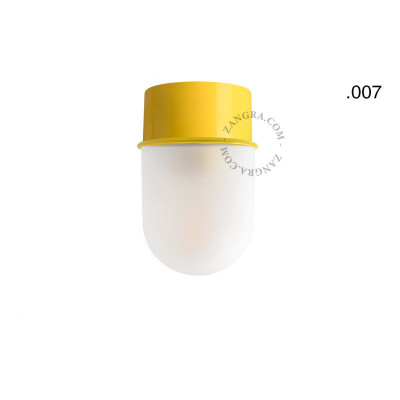 Ceiling, wall lamp 167.y with glass opal matt shade 007 yellow Zangra