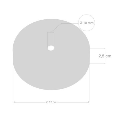 Metal ceiling cup with a plastic cable lock - black Creative-Cables