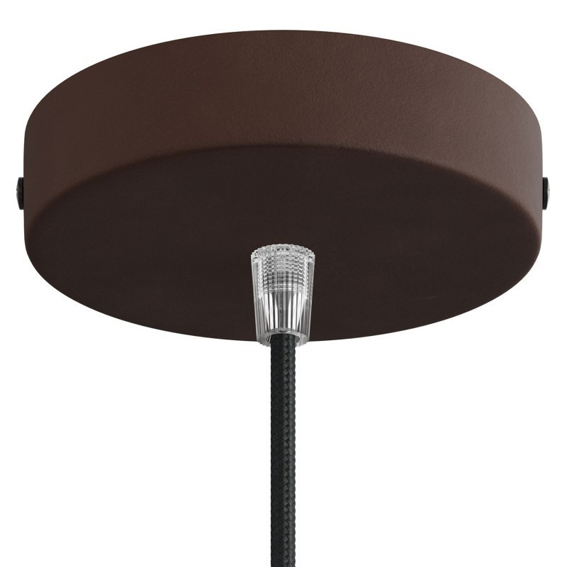 Metal ceiling cup with a plastic cable lock - painted dark rust Creative-Cables