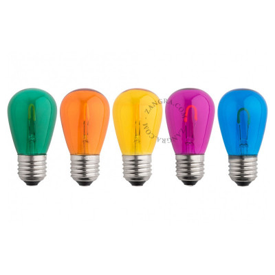 Set 10 colored bulbs E27 0.5W 2500K 30lm Zangra