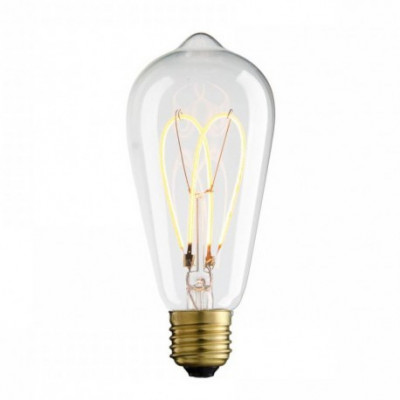 Clear bulb LED heart-shaped filament E27 ST64 4W 280lm 2200K Bowi