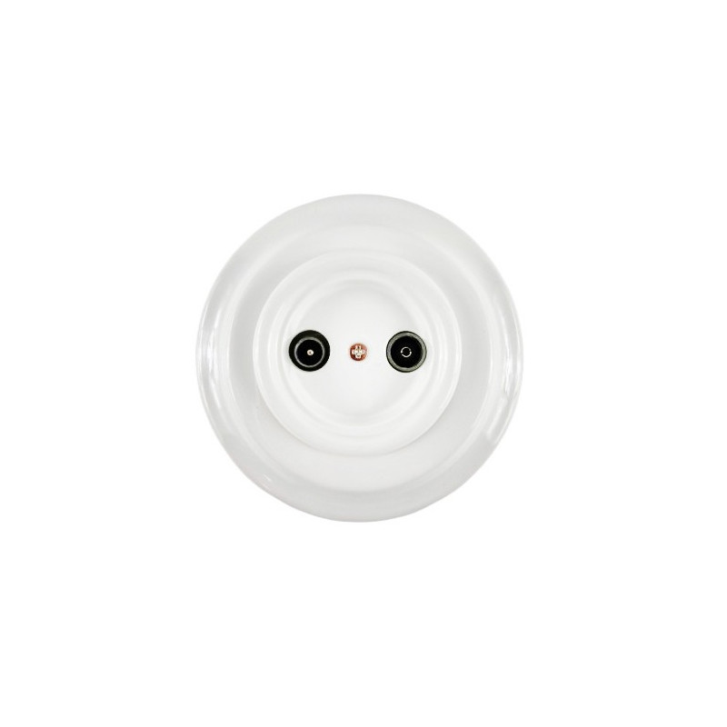 Ceramic TV + R flush-mounted socket - white with single frame Antica Alkri
