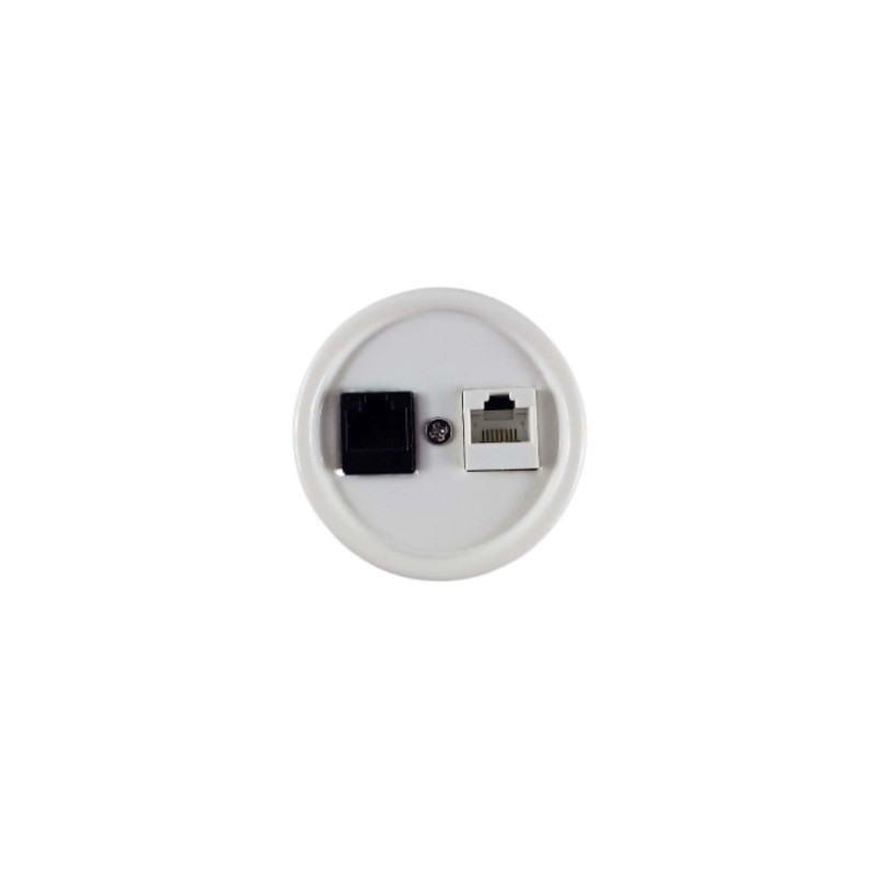 Ceramic surface-mounted computer and telephone socket - white Antica Alkri