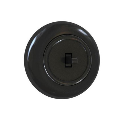 Loft flush-mounted single cross light switch - black with frame Loftica Alkri