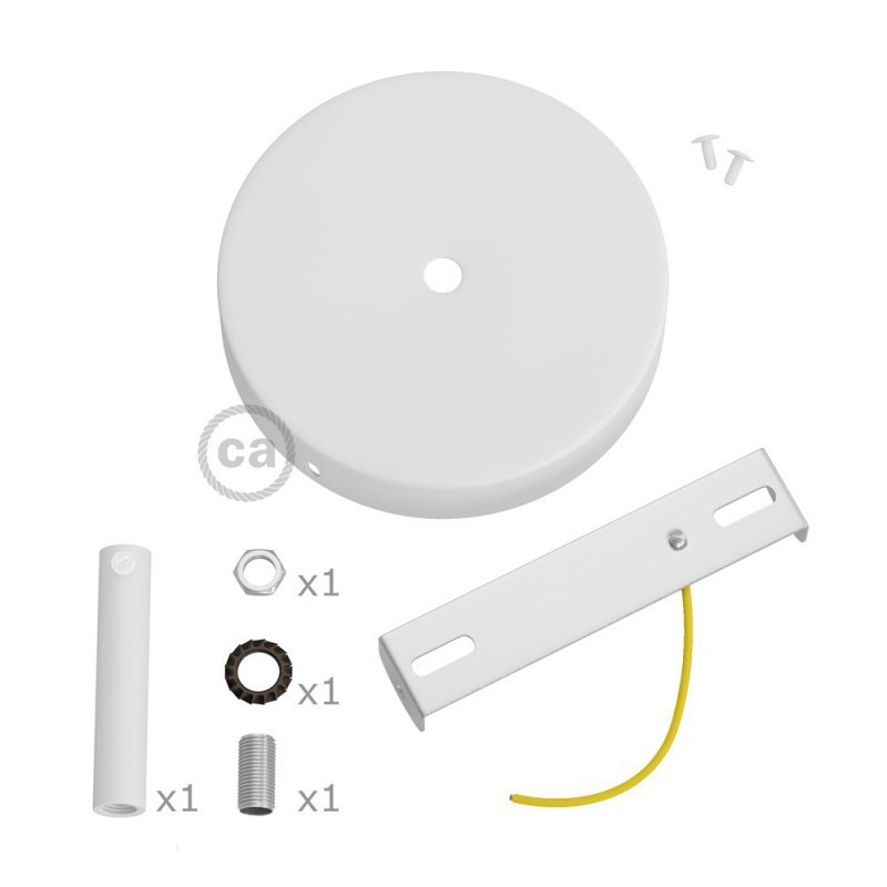 Metalowa maskownica sufitowa z dekoracyjną 7cm blokadą przewodu - biały mat Creative-Cables