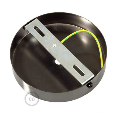 Metal ceiling cup with a decorative 7cm cable lock - black pearl Creative-Cables