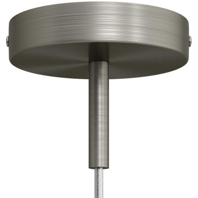 Metal ceiling cup with a decorative 7cm cable lock - brushed titanium Creative-Cables