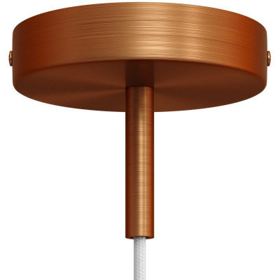 Metal ceiling cup with a decorative 7cm cable lock - brushed copper Creative-Cables