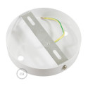 Two-hole ceiling cup with plastic cable locks - glossy white Creative-Cables