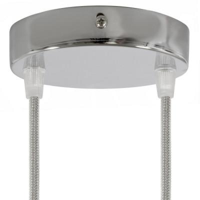 Two-hole ceiling cup with plastic cable locks - chrome Creative-Cables