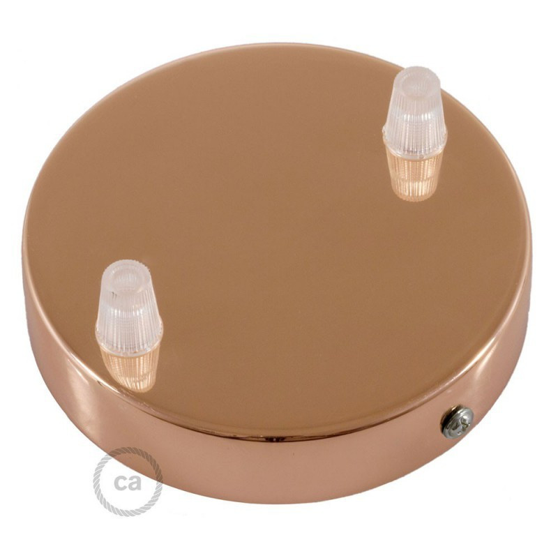 Two-hole ceiling cup with plastic cable locks - copper Creative-Cables