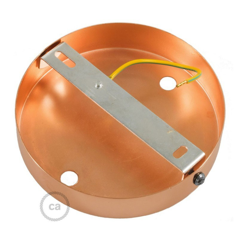 Two-hole ceiling cup with plastic cable locks - copper Creative-Cables