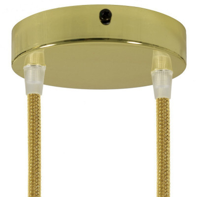 Two-hole ceiling cup with plastic cable locks - brass Creative-Cables