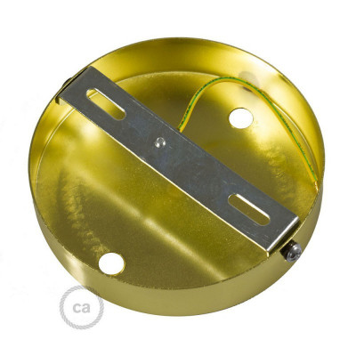 Two-hole ceiling cup with plastic cable locks - brass Creative-Cables