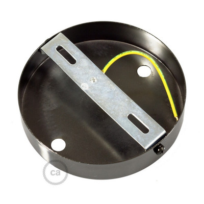 Two-hole ceiling cup with plastic cable locks - black pearl Creative-Cables