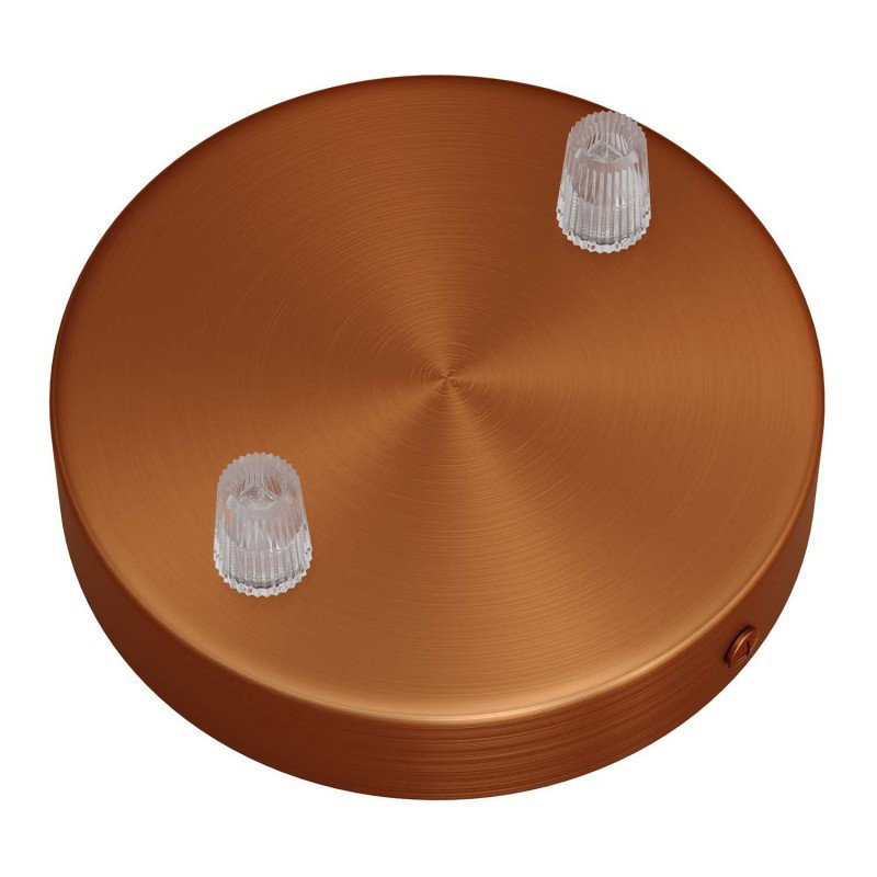 Two-hole ceiling cup with plastic cable locks - brushed copper Creative-Cables