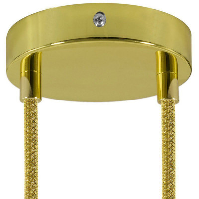 Two-hole ceiling cup with decorative cord locks - brass Creative-Cables