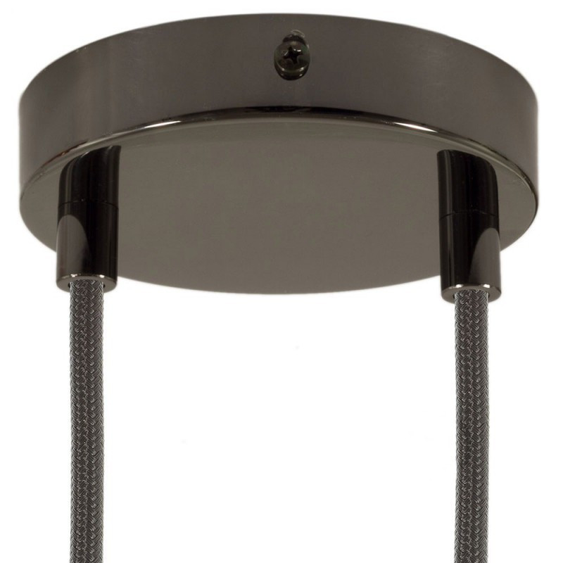 Two-hole ceiling cup with decorative cord locks - black pearl Creative-Cables