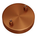 Two-hole ceiling cup with decorative cord locks - brushed copper Creative-Cables