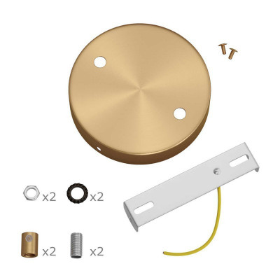 Two-hole ceiling cup with decorative cord locks - brushed bronze Creative-Cables