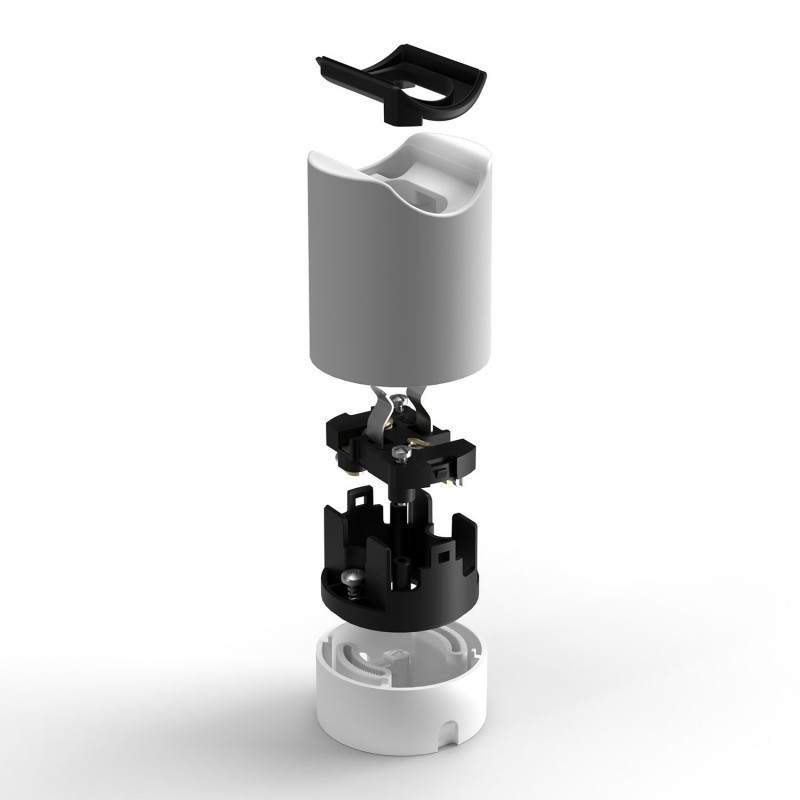 White Spostaluce Esse14 lampholder with dual cable entry for S14d linear bulb Creative-Cables