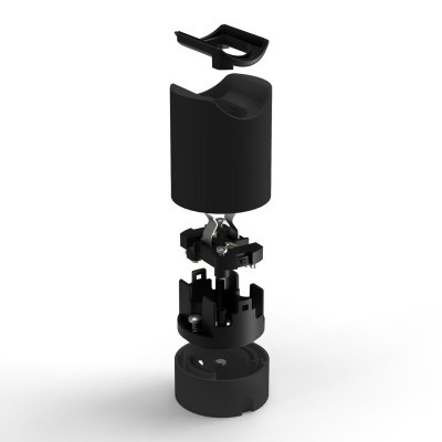 Black Spostaluce Esse14 lampholder with dual cable entry for S14d linear bulb Creative-Cables