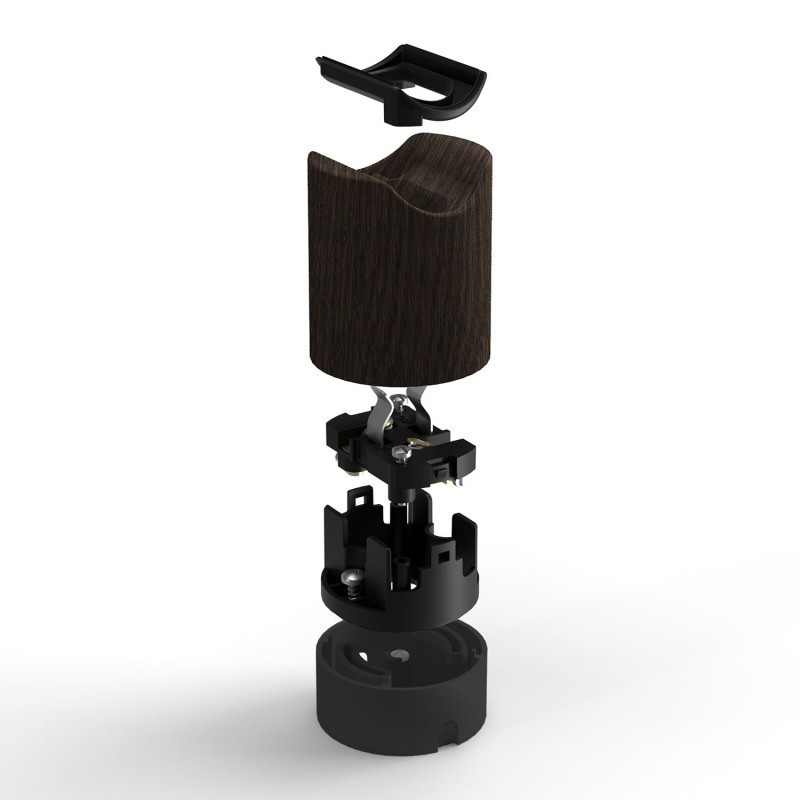 Dark brown Spostaluce Esse14 lampholder with dual cable entry for S14d linear bulb Creative-Cables