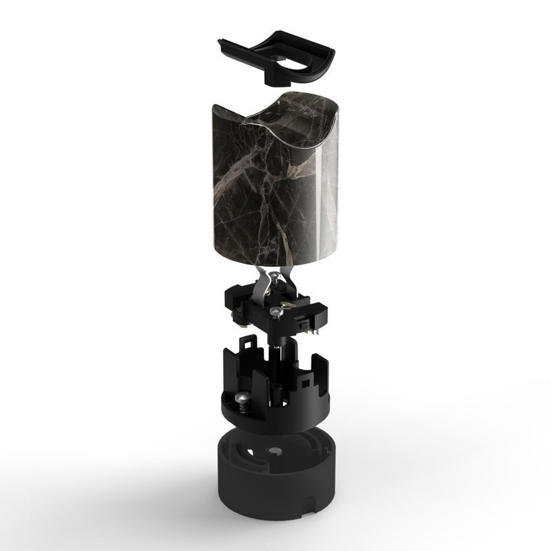 Brown marble Spostaluce Esse14 lampholder with dual cable entry for S14d linear bulb Creative-Cables