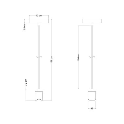 Czarna lampa wisząca Esse14 z oprawką do żarówki liniowej S14d Creative-Cables