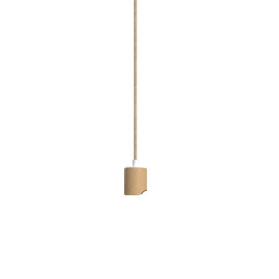 Lampa wisząca Esse14 w kolorze naturalnego drewna z oprawką do żarówki liniowej S14d Creative-Cables