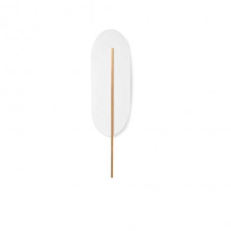 Wall lamp ROKKE white with a brass decorative element UMMO