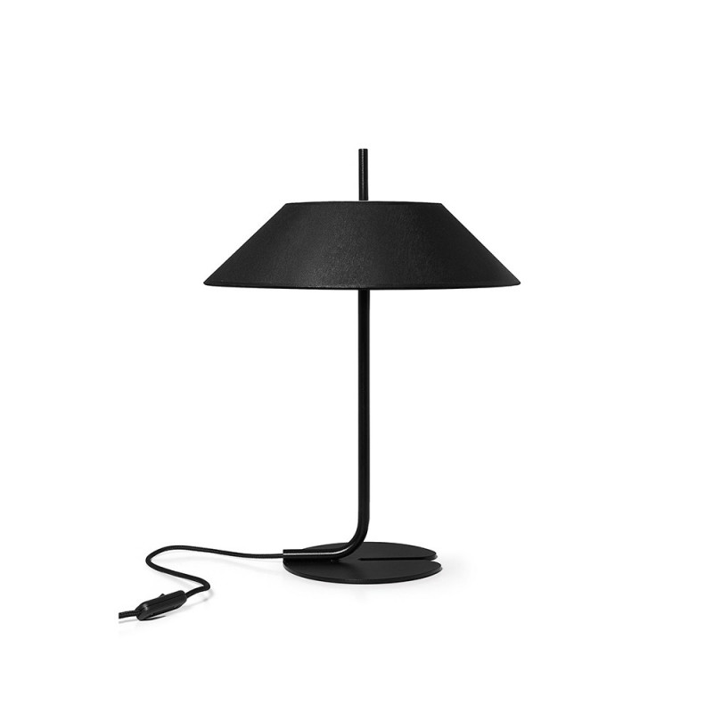 Lampa stołowa Sakosi ST czarna z tekstylnym abażurem UMMO
