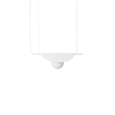 Lampa wisząca Sallo A z dekoracyjnym kloszem i szklaną białą kulą UMMO
