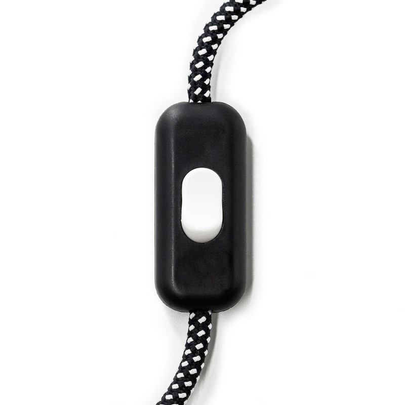 Black single-pole light switch with white switch Creative-Cables