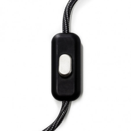 Black single-pole light switch with silver switch Creative-Cables