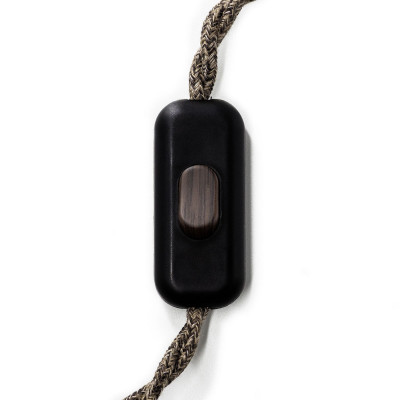 Black single-pole light switch with brown switch Creative-Cables