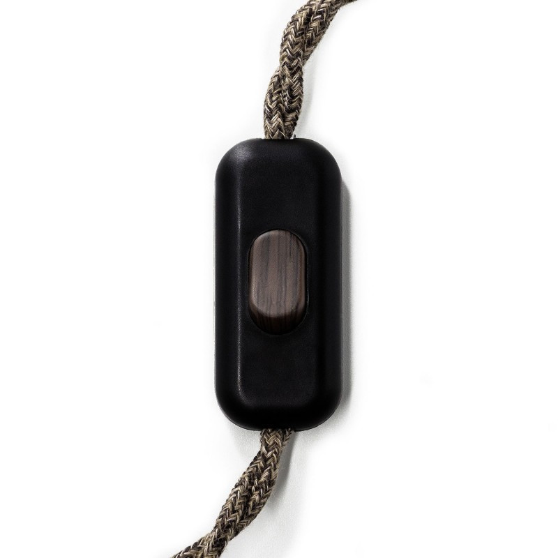 Czarny jednobiegunowy włącznik światła z brązowym przełącznikiem Creative-Cables