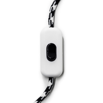 White single-pole light switch with black switch Creative-Cables